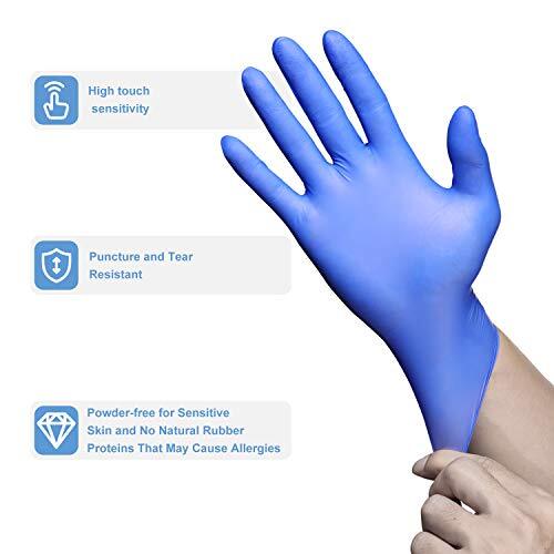 Nitrile Blend Material Disposable Gloves, Powder Free, Latex Free, 100-Pack