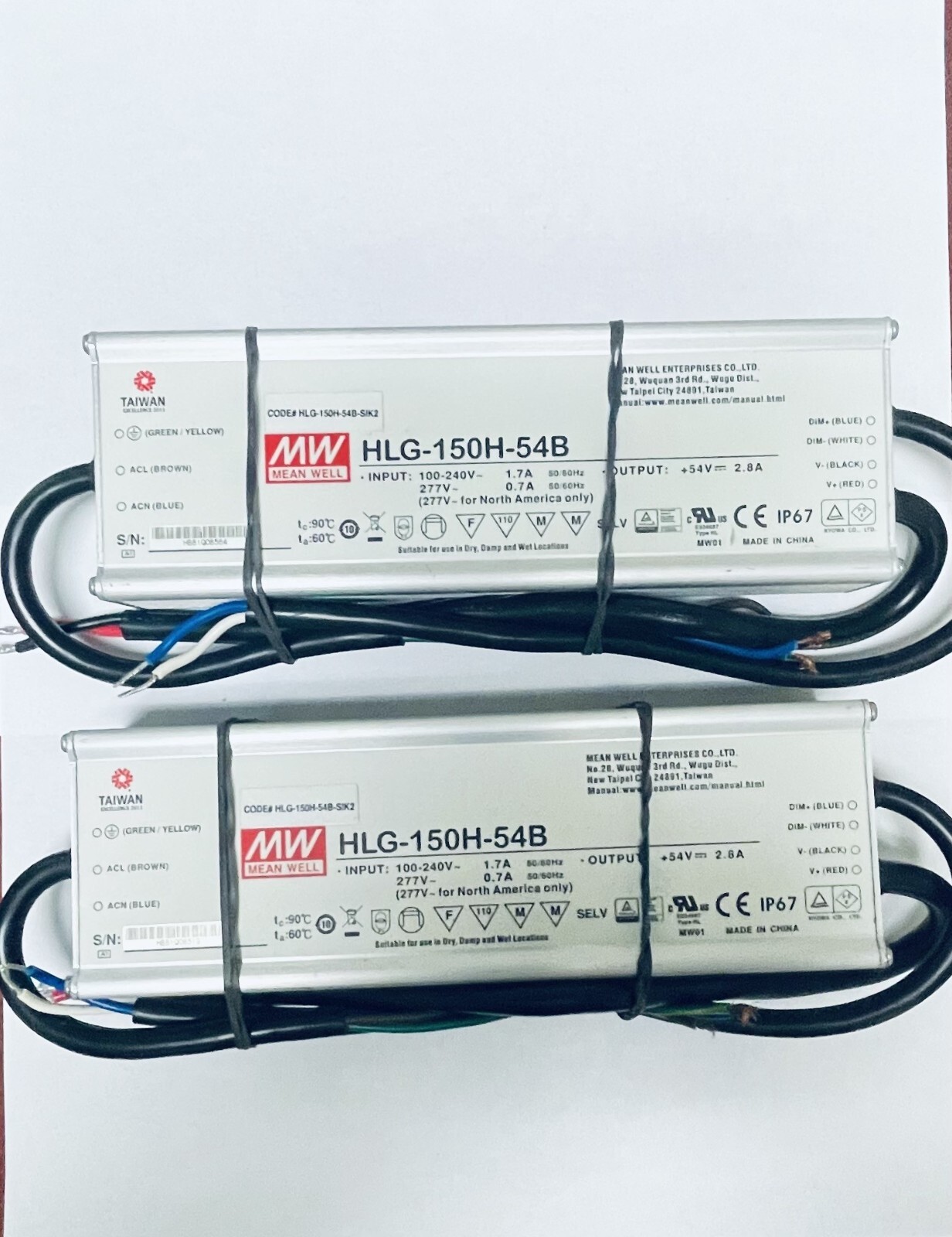 2Pk – Mean Well HLG-150H-54B Slightly Used Power Supply / LED Driver
