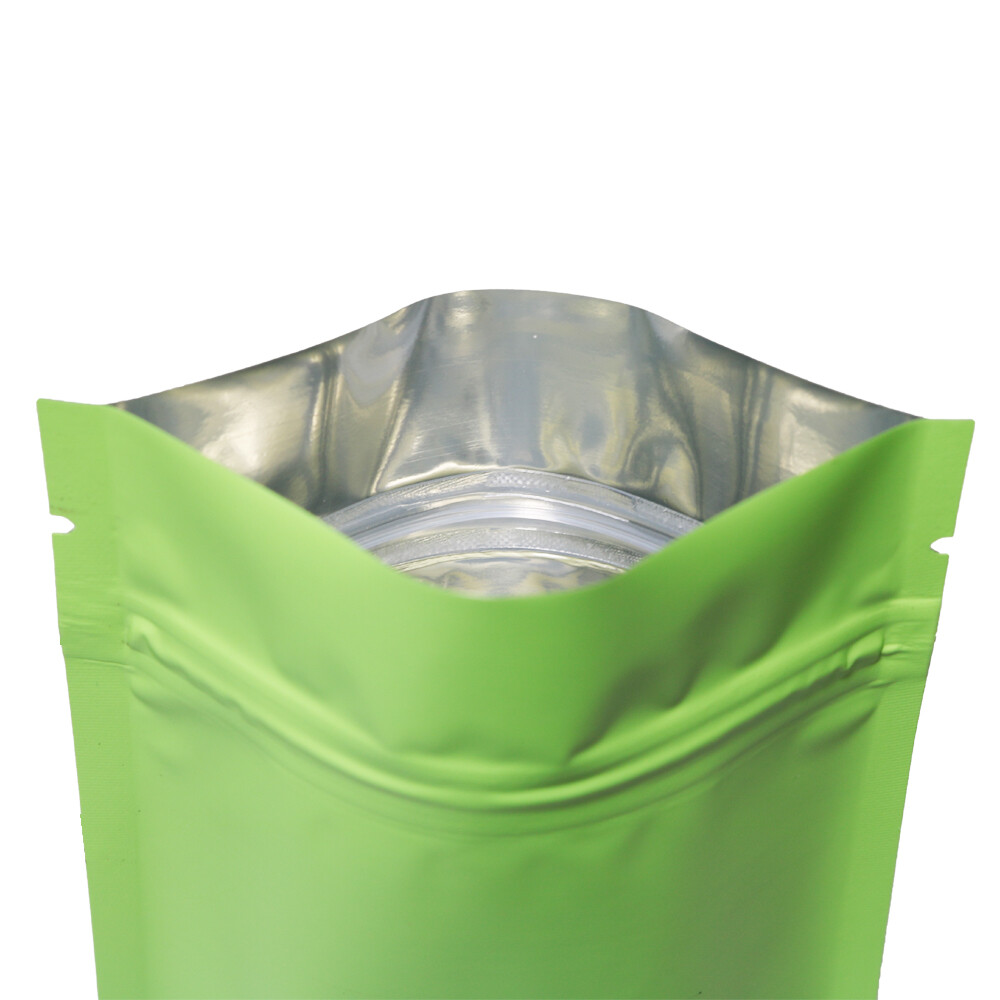Different Sizes for 100 Flat Double-Sided Green Mylar QuickQlick™ Bags