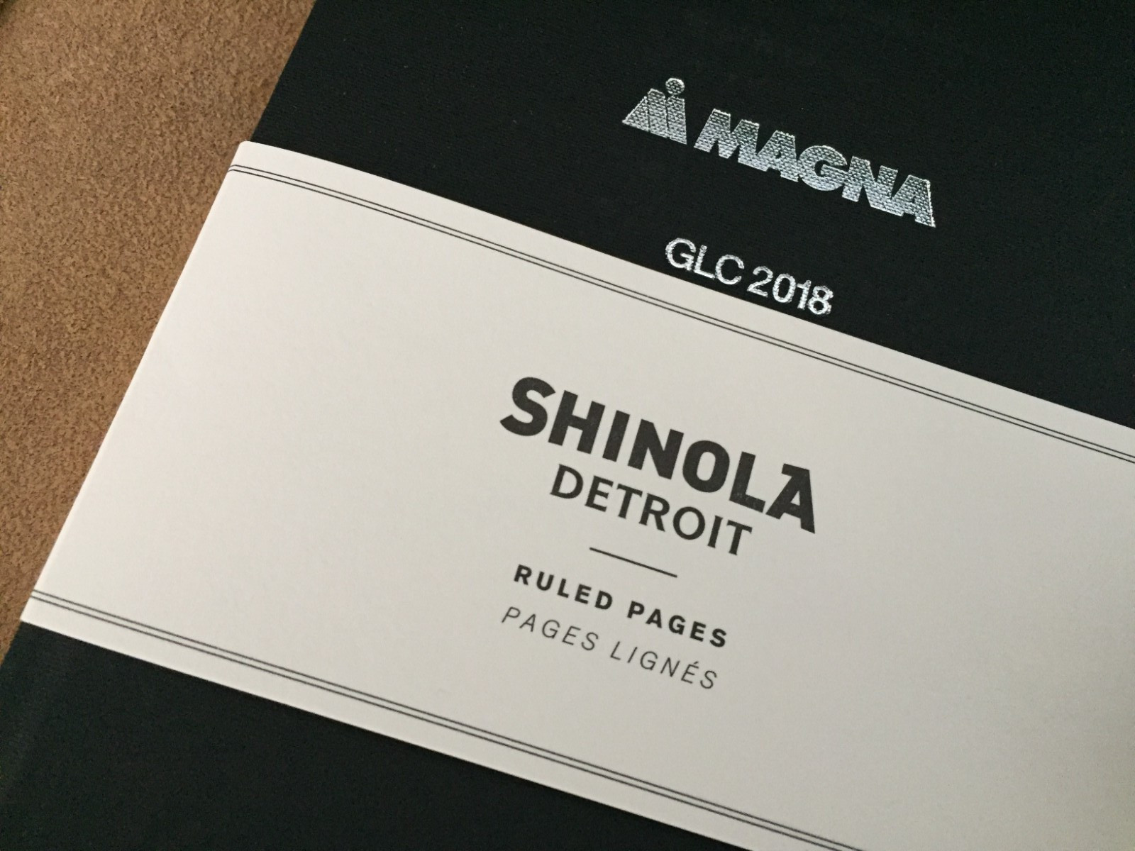 Magna Shinola Detroit Lined Blank Pages Leather Journal Portofilio + Gift Box