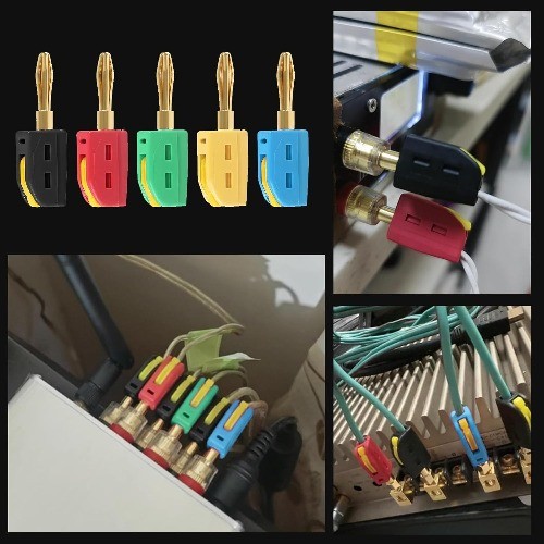 20PCS 4mm Banana Plug High Current 32A Gold Plated Connector S Color: 5 colors