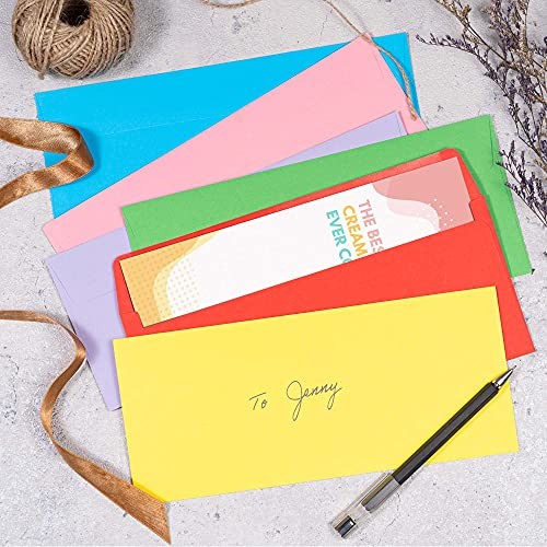 Colored Envelopes Letter Size 36 Pack 4.125×9.5in 6 Colors