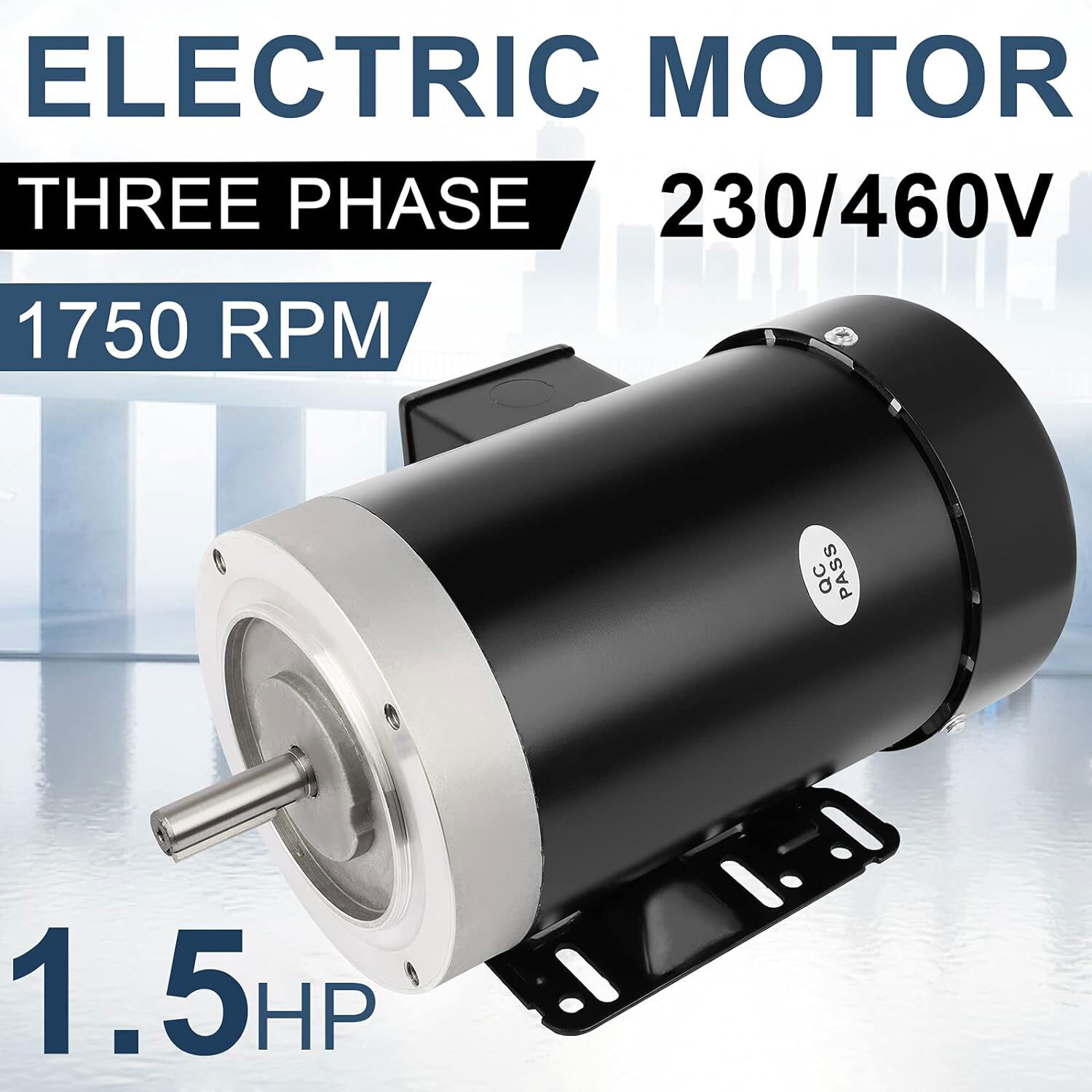 1.5HP Electric Motor General Purpose Motor 56C 1750RPM Three Phase 230/460V