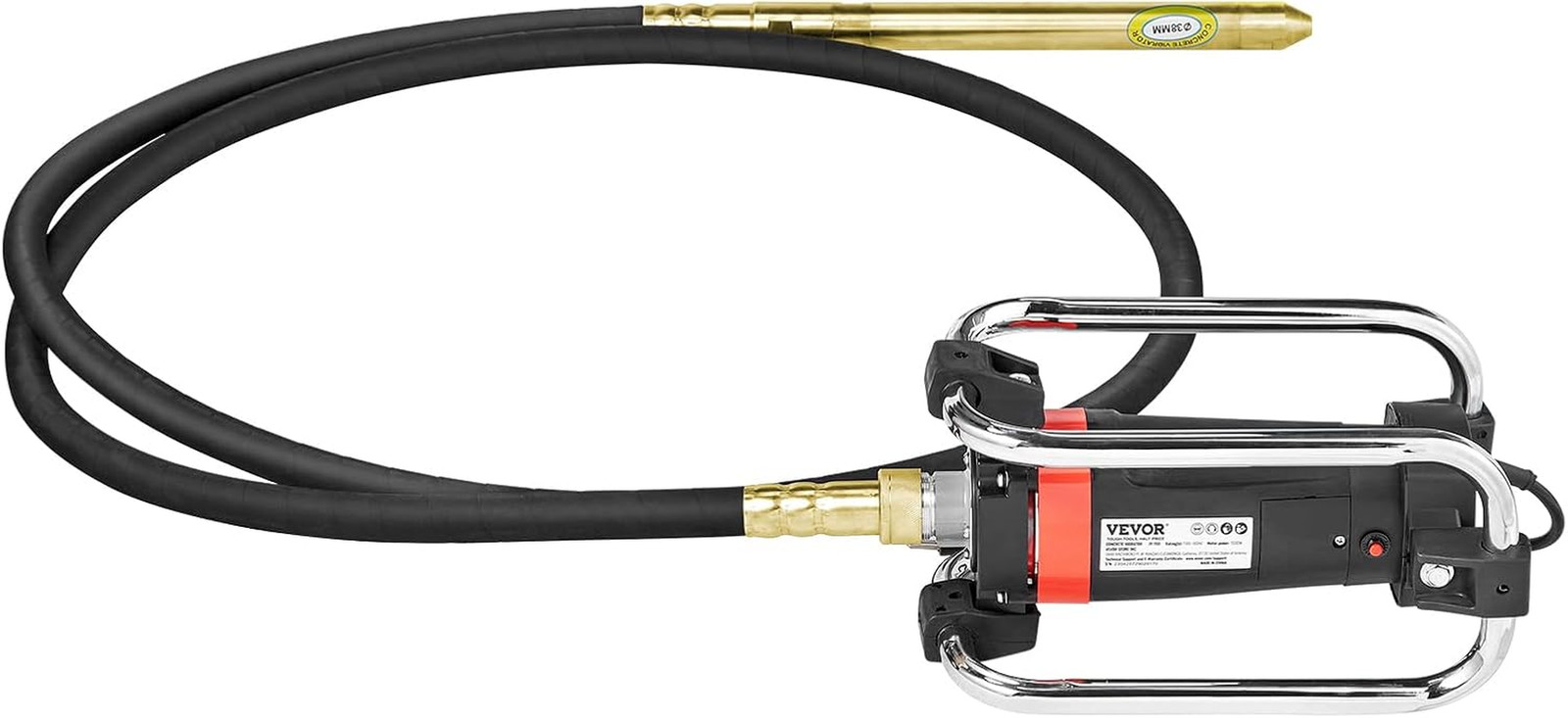 Concrete Vibrator, 1300W Power, 16000 Vibrations per Minute, Durable 2HP Copper