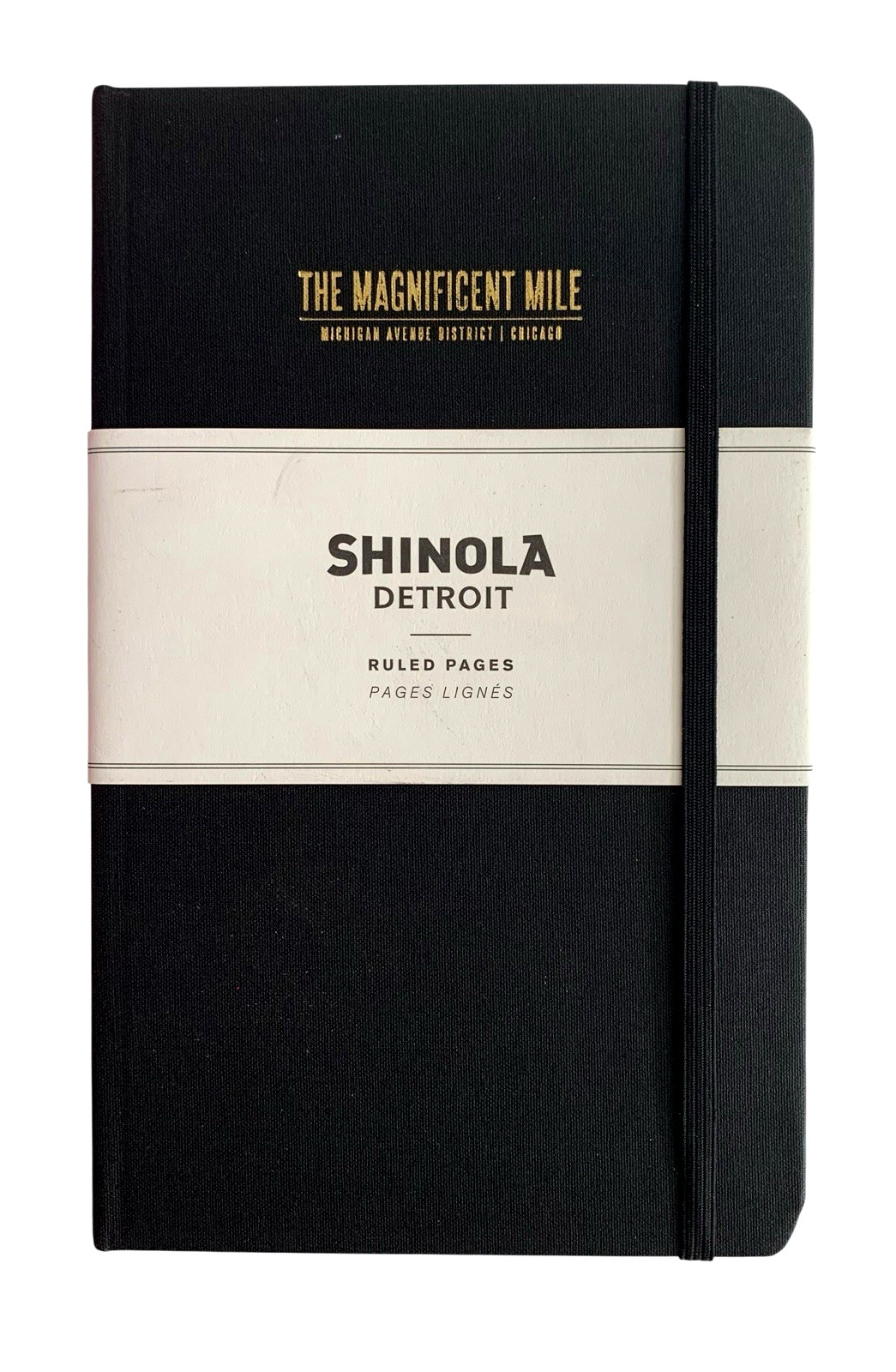 Shinola Detroit Medium Jet Black Hard Ruled Journal 192 Pages 5.25″ x 8.25″ Logo