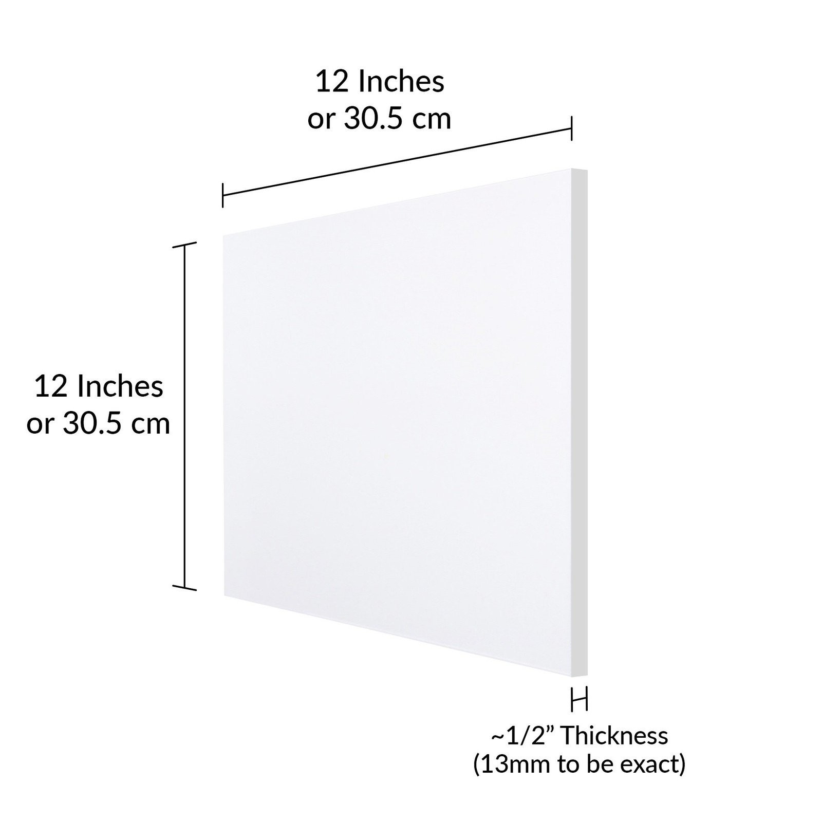 [1-Pack] SimbaLux® Acrylic Sheet Clear 12”x12” 1/2″ Thick (13mm) Plexiglass