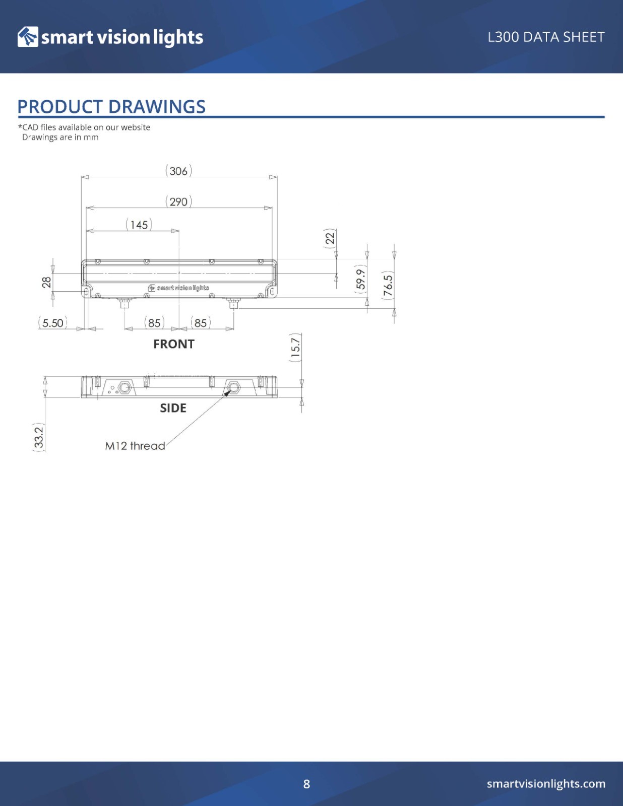 New Smart Vision L300-625 300mm Linear Light L300-625-W