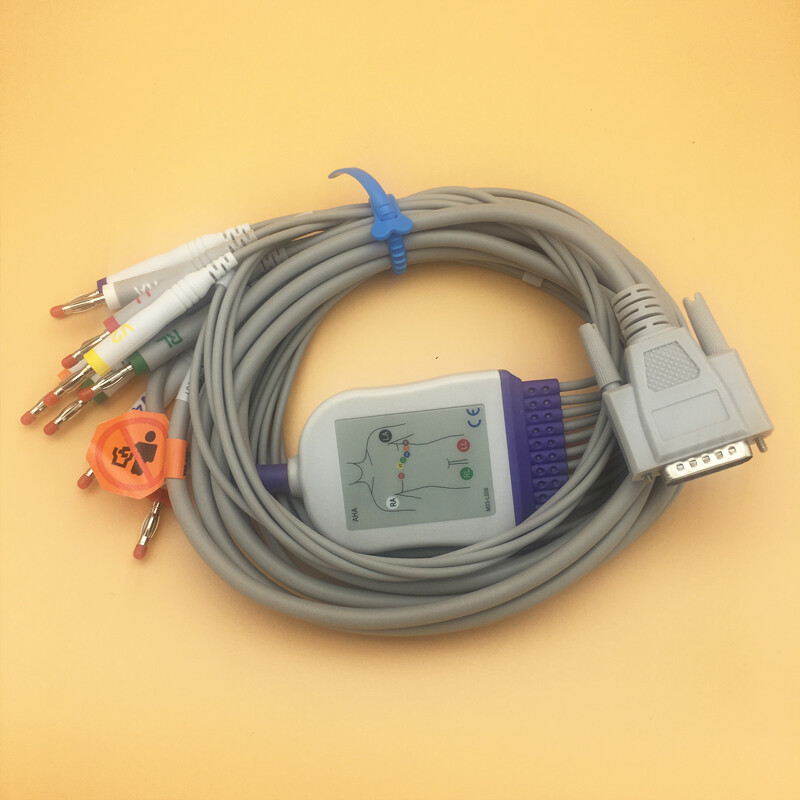 Nihon Kohden 10 leads ECG Cable banana4.0 Compatible 15pin Connector 1350 1350A