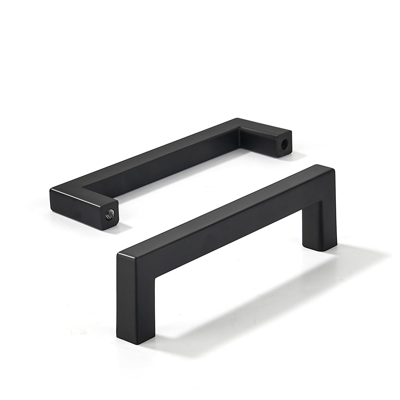 10 Pack Soild 3-3/4in(96mm) Black Cabinet Handles Square Matte Black Cabinet …