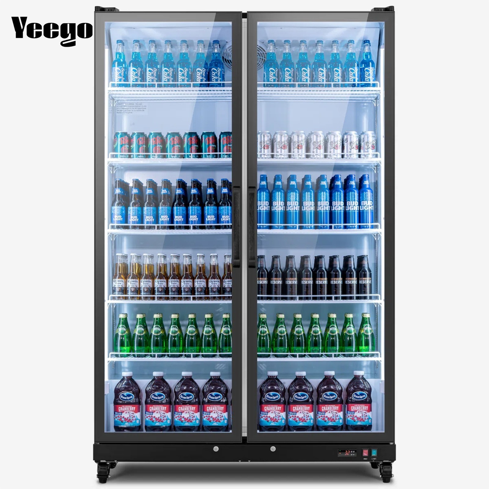 Yeego 37.8 Cu.ft Commercial Beverage Refrigerator Display Merchandiser Fridge