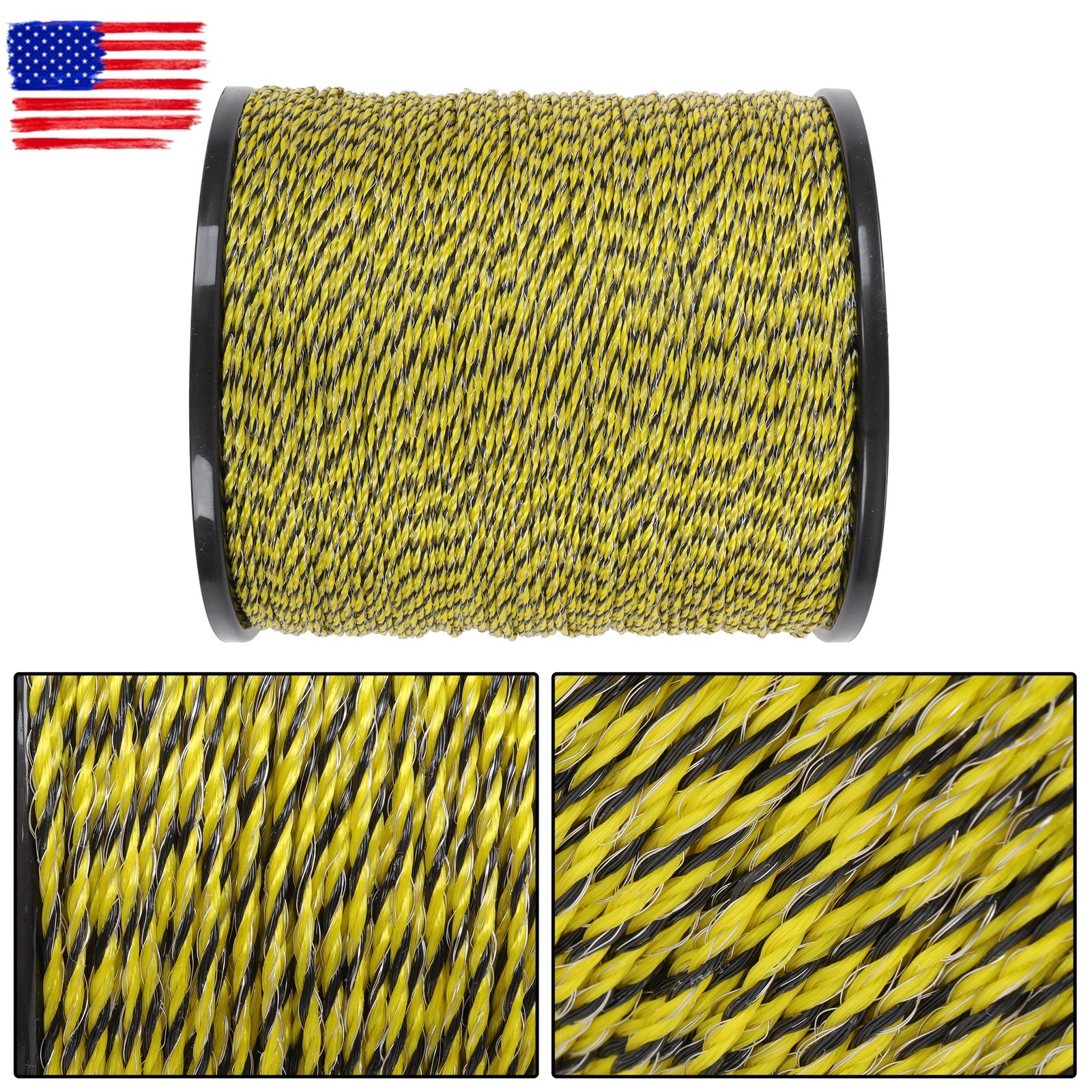 3366Ft 1/8 inch Electric Fence Wire Fencing Polywire Horse Cattle Livestock