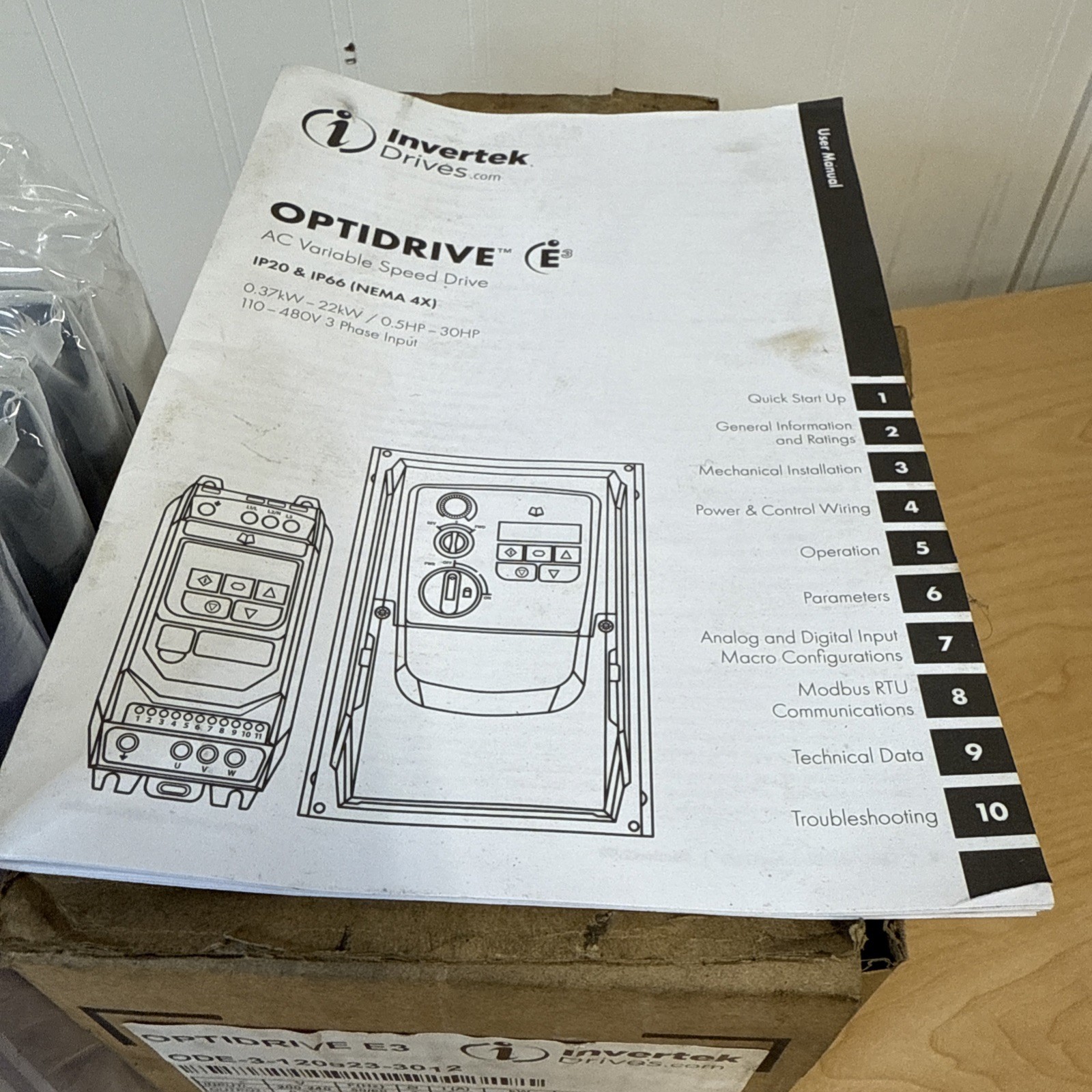 NEW! Invertek ODE-3-120023-3012 VFD Optidrive Variable Frequency Drive – Sealed!