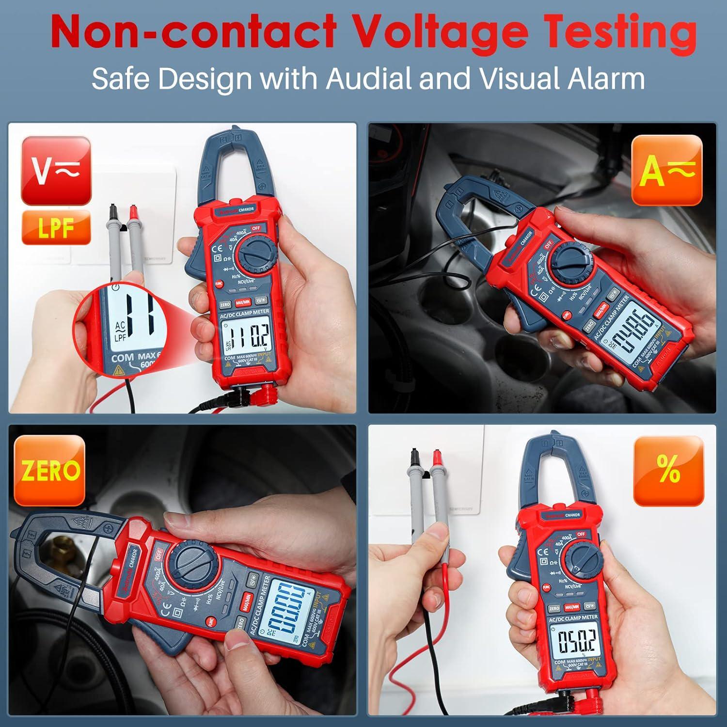 AstroAI Digital Clamp Meter Multimeter 4000 Counts Auto-ranging Amp Tester AC/DC