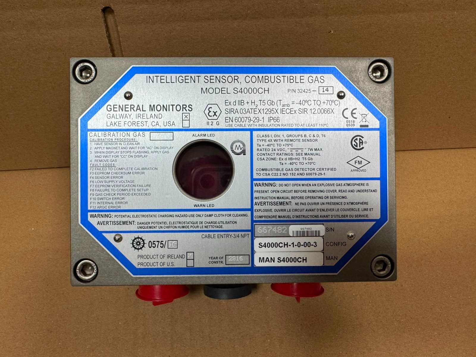 General Monitors / Intelligent Sensor, Combustible Gas / S4000CH / 32425-14