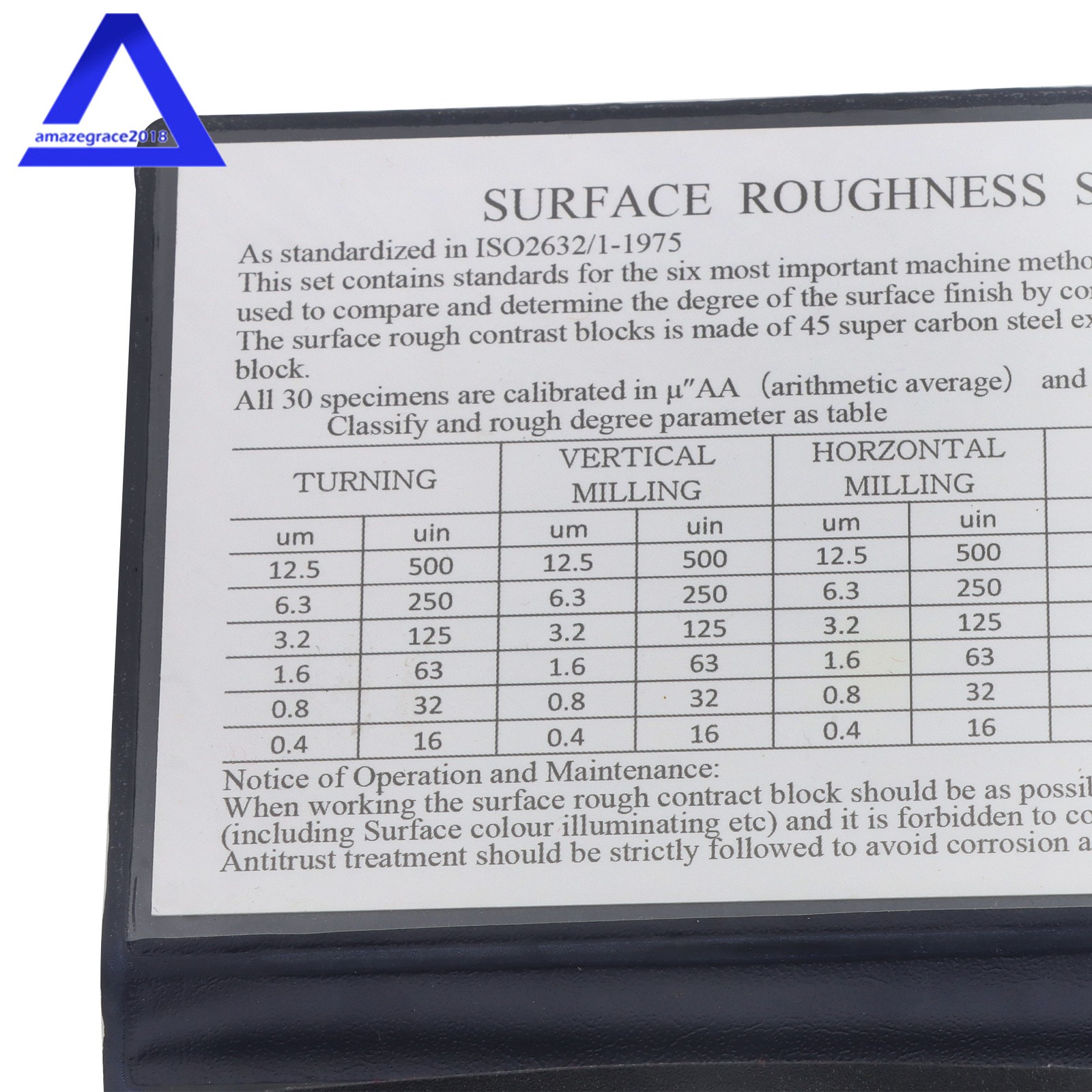 Surface Roughness Standards Finish Comparator 30 Specimens With Ra0.05-12.5mm