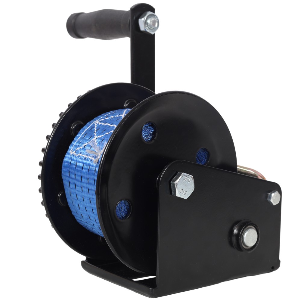 1200LBS Hand Winch with 19.6FT Blue Strap, 4.1:1 Gear Ratio, Two-Way Ratchet,…