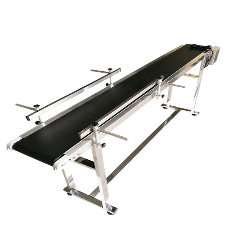 110V 60W 70.8*7.8» Double Guardrail PVC Belt Conveyor Transfer Shipping Machine