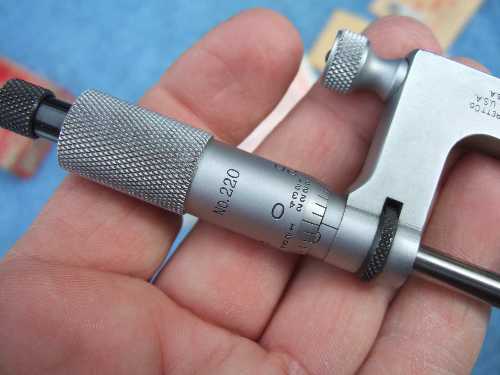 STARRETT No.220 MUL-T-ANVIL MICROMETER 0-1” 001″ No 220A-RL MACHINIST TOOLMAKER