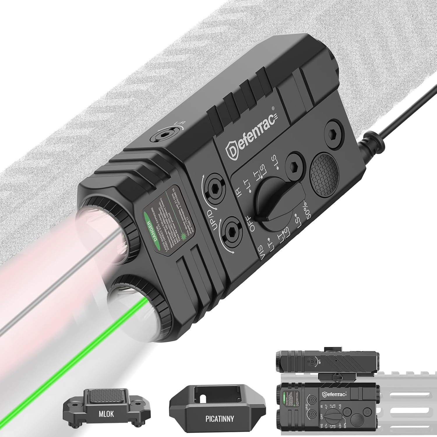 DEFENTAC Green/IR Laser and 4-IN-1 Combo, Light Combo