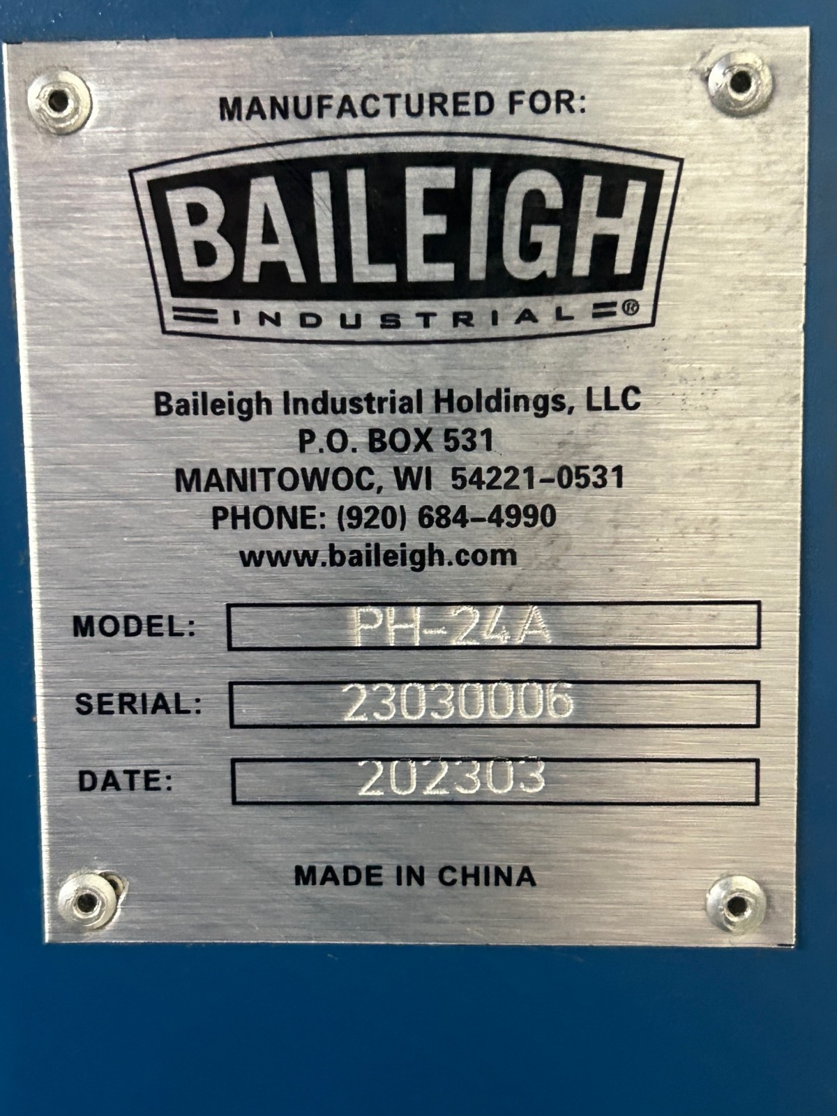 Baileigh Industrial Air-Powered Planishing Hammer Model PH-24A