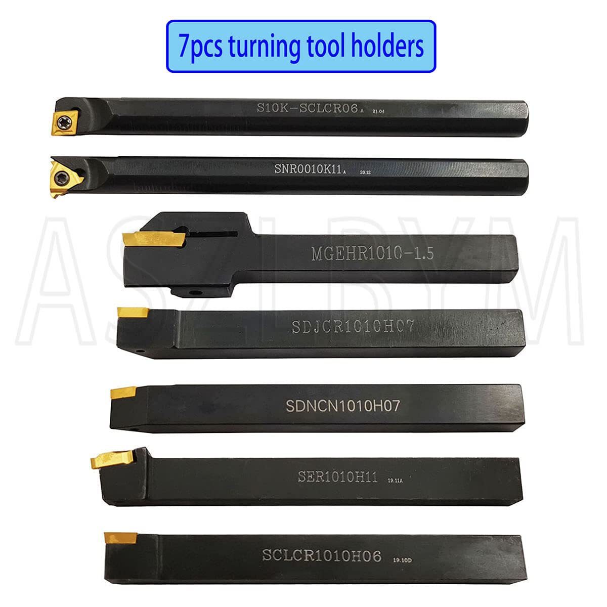 3/8″ 10mm Shank Indexable Carbide Lathe Turning Tool Holder Set Cutting Tools