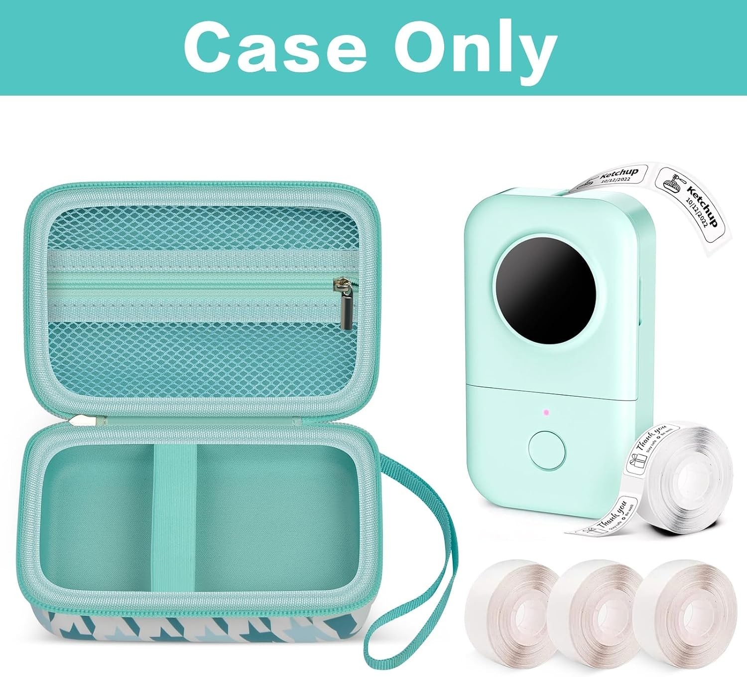 Turquoise EVA Case for Phomemo D30 & NIIMBOT D11 – Durable & Stylish Protection