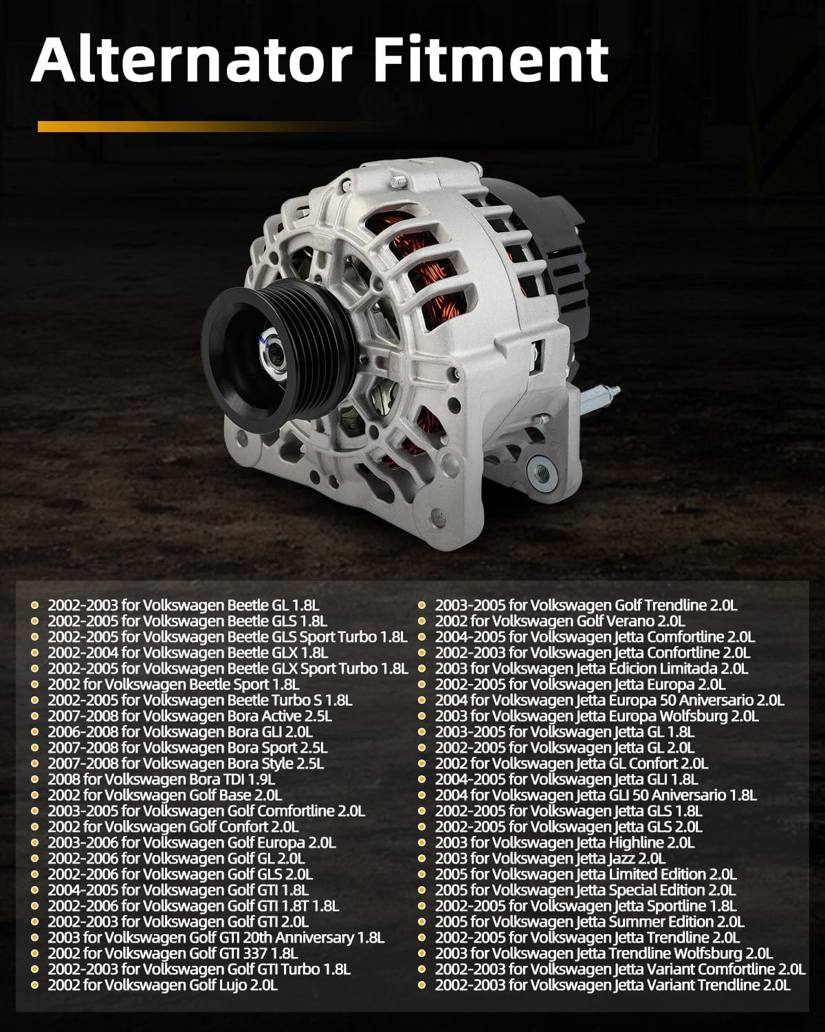 Alternator for VW Beetle Golf Jetta Bora 1.8L 2.0L 12V 90A 06B903018H