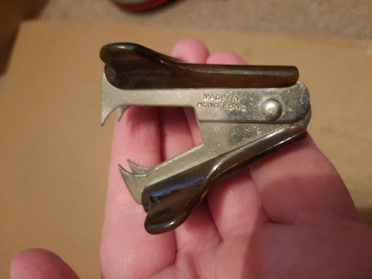 Three Vintage Staple Pullers 1 Bostitch Hong Kong, 1 Taiwan «Yellow» , 1 China