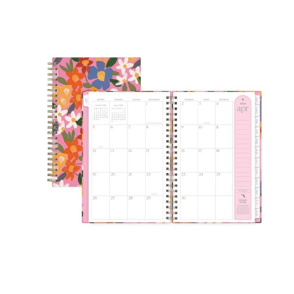Weekly/Monthly Planner 15 Month Wirebound 5"x8" Textured Paper