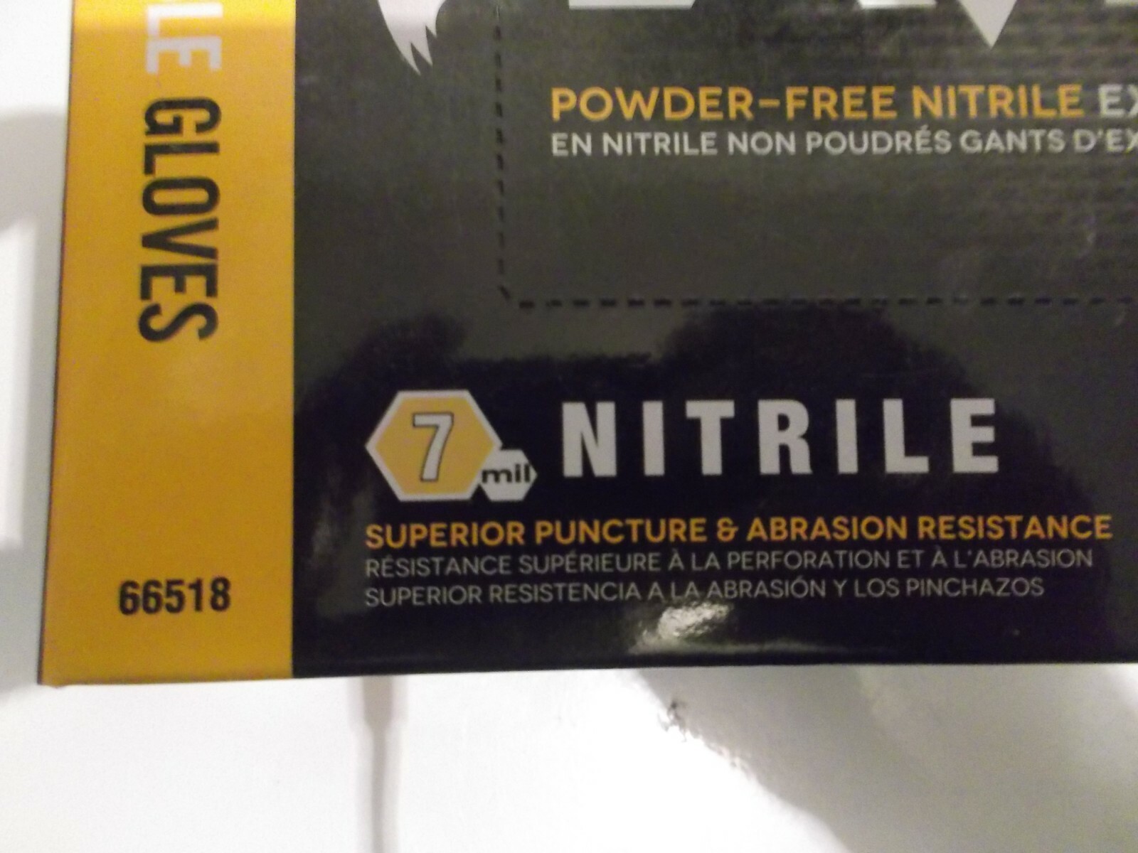 New Box of 100 SAS Safety Raven Black 7 MIL Nitrile Exam Gloves-Sz L-66518