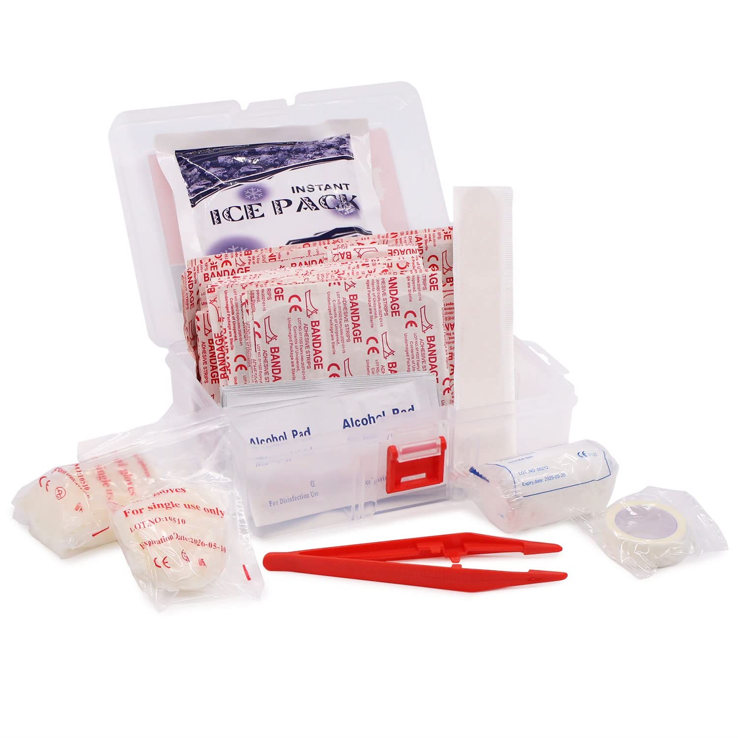 DMI 175-Piece First Aid Kit for Minor Injuries, Cuts and 175 Piece, White