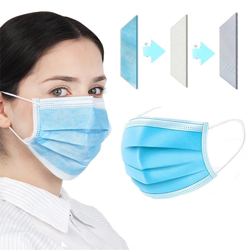 50 PCS Disposable Face Mask 3-Ply Non Medical Surgical Earloop Mouth Dust Cover