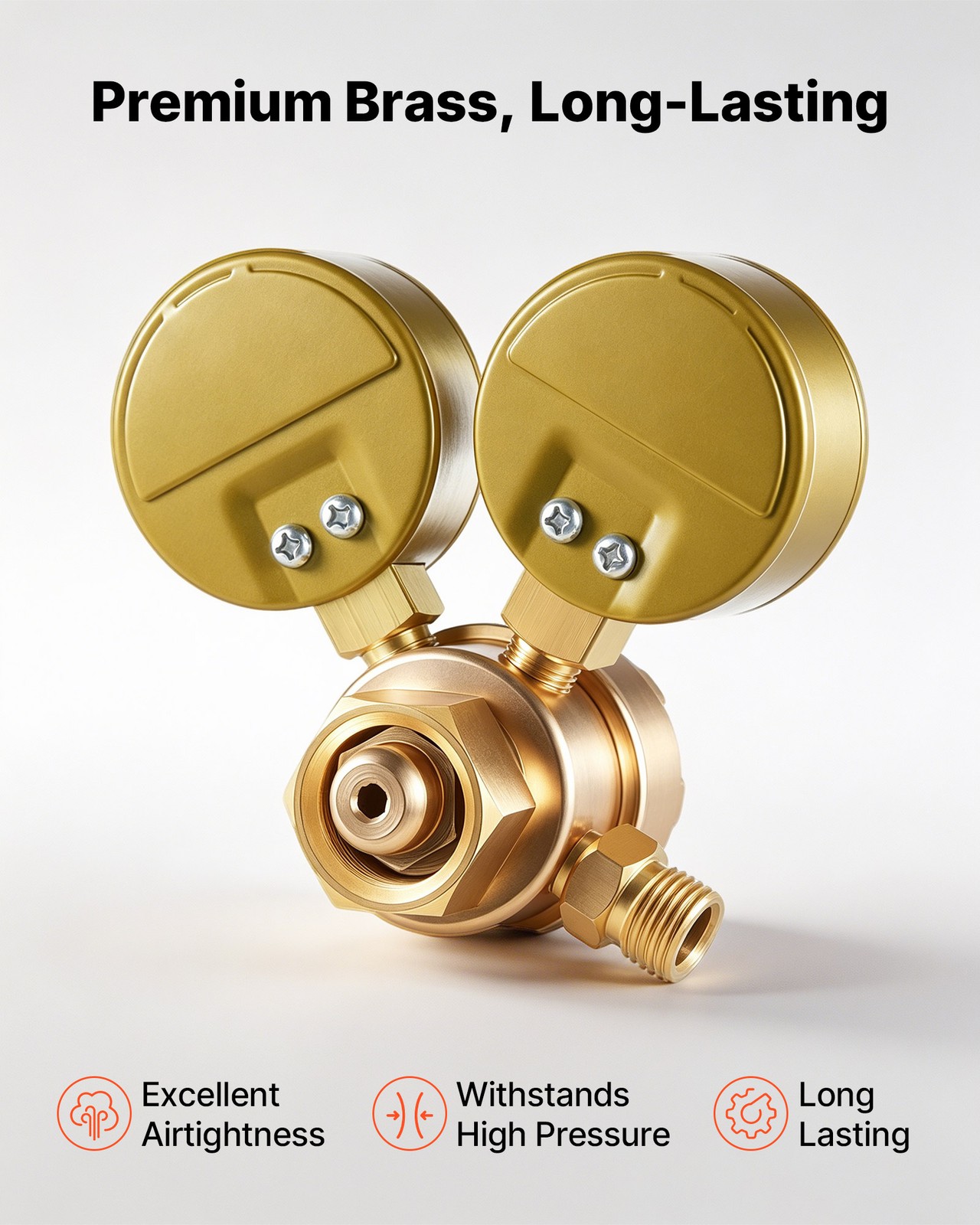 VEVOR Oxygen Regulator 0-4000PSI Welding Gas Gauge with CGA-540 Inlet Connection