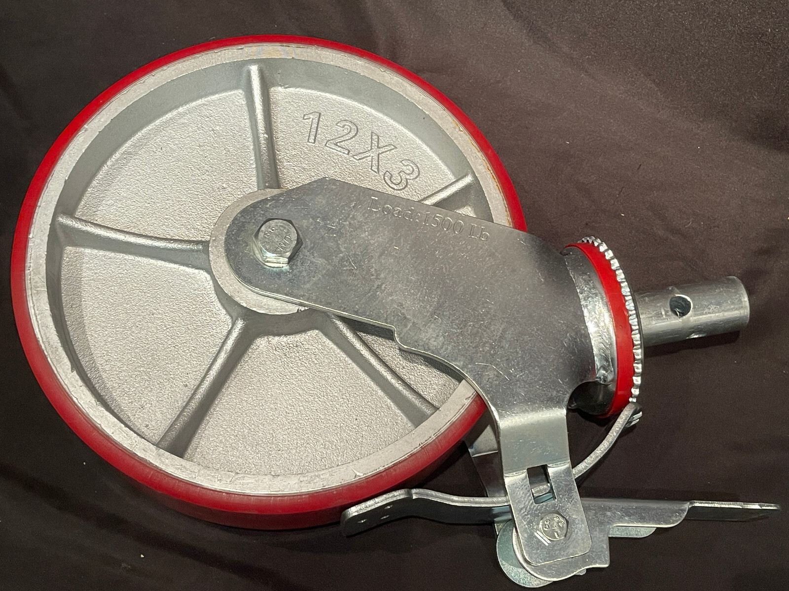 Scaffolding Casters 12″ x 3″ Locking Swivel Casters 1-3/8″ Stem 6000LBS Scaffold