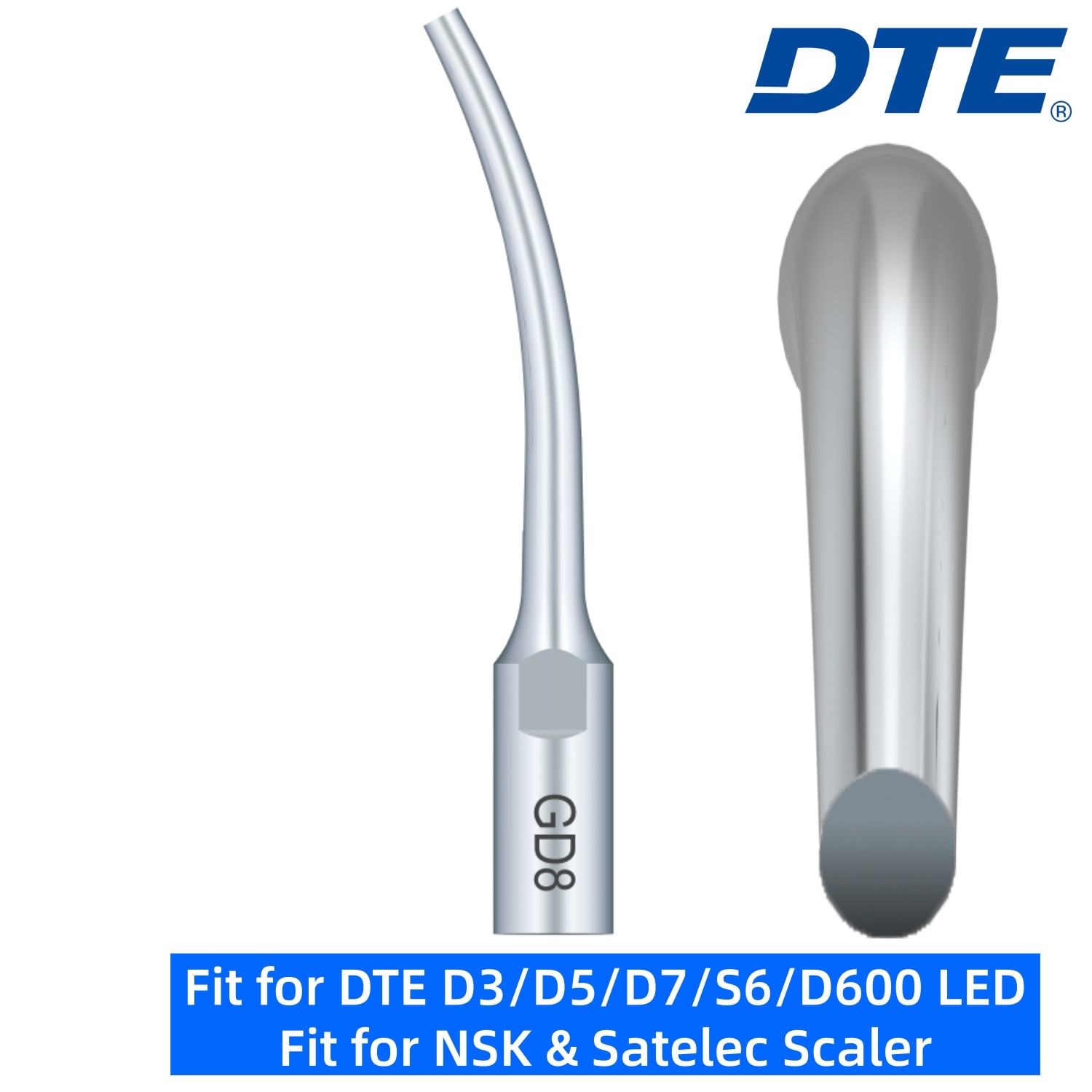 DTE Dental Ultrasonic Scaler Scaling Tips GD8 5pc/pk Fit NSK & Satelec Scaler