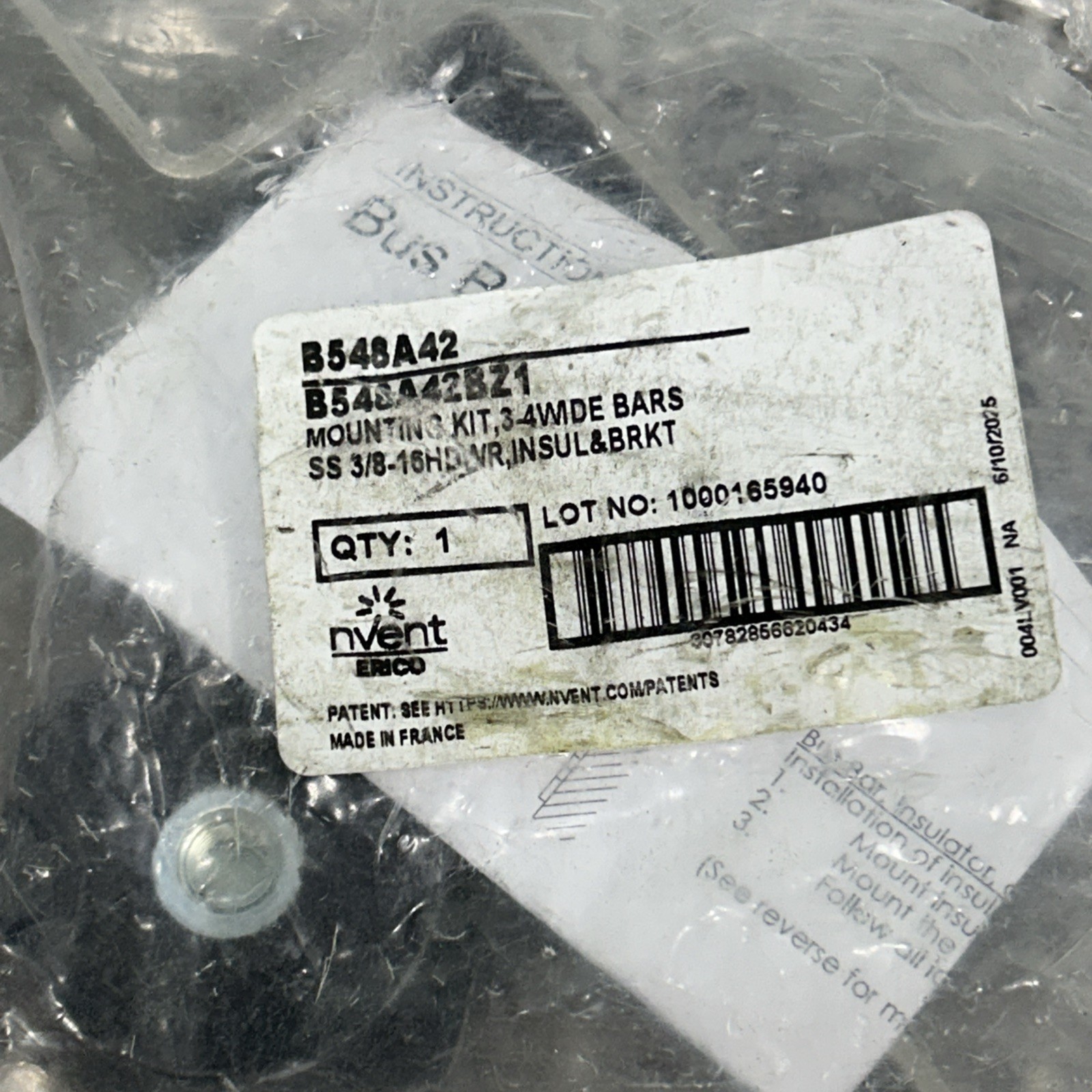 nVent Erico Grounding Busbar Mounting Polyamide/Stainless Steel B548A42
