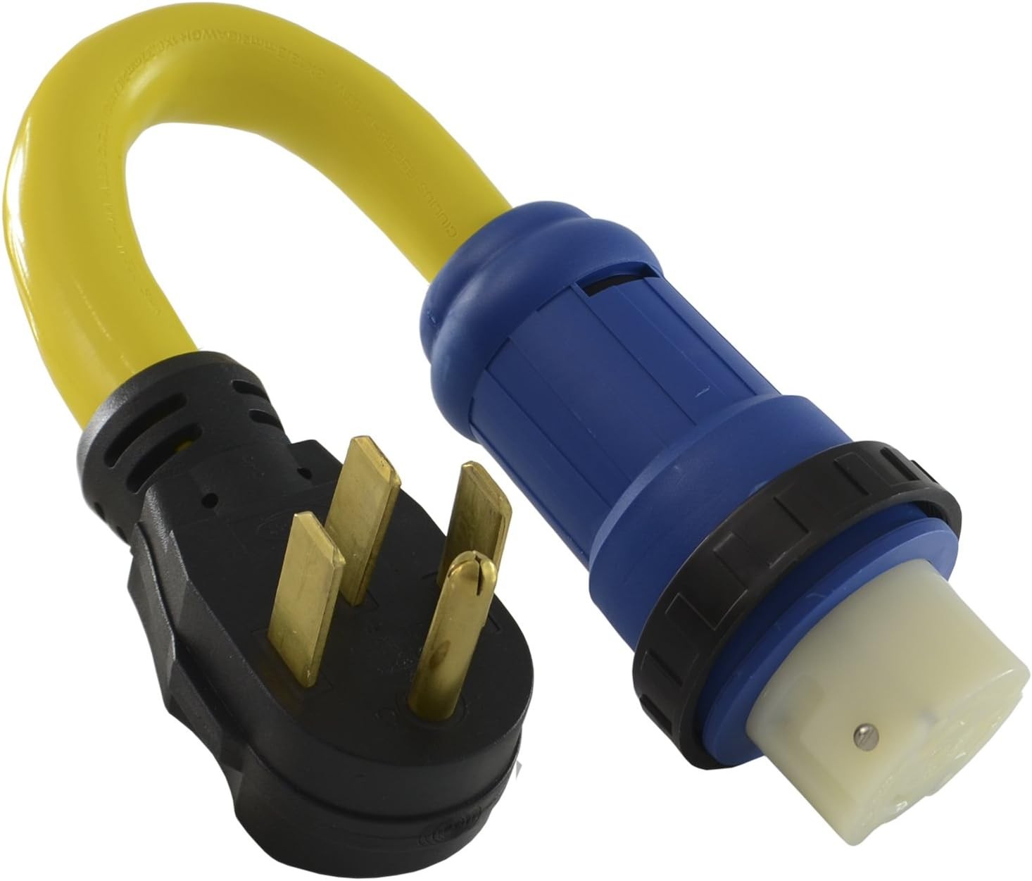 Conntek 14328 RV 1.5-Foot Pigtail Adapter 50 Amp Male Plug To 50 Black