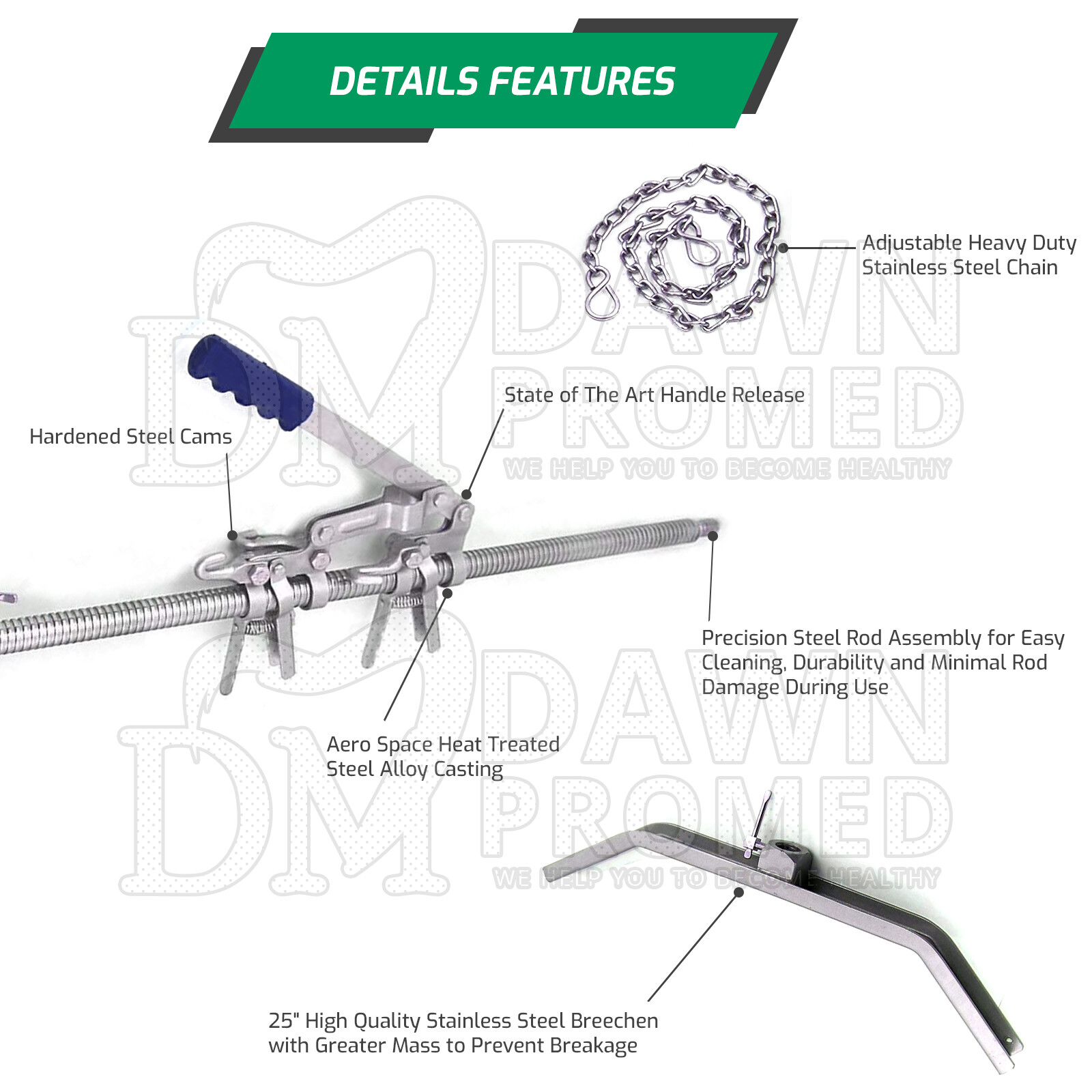 Ratchet Calf Puller 65″ Calving Extractor Surgical Veterinary Inst German Grade