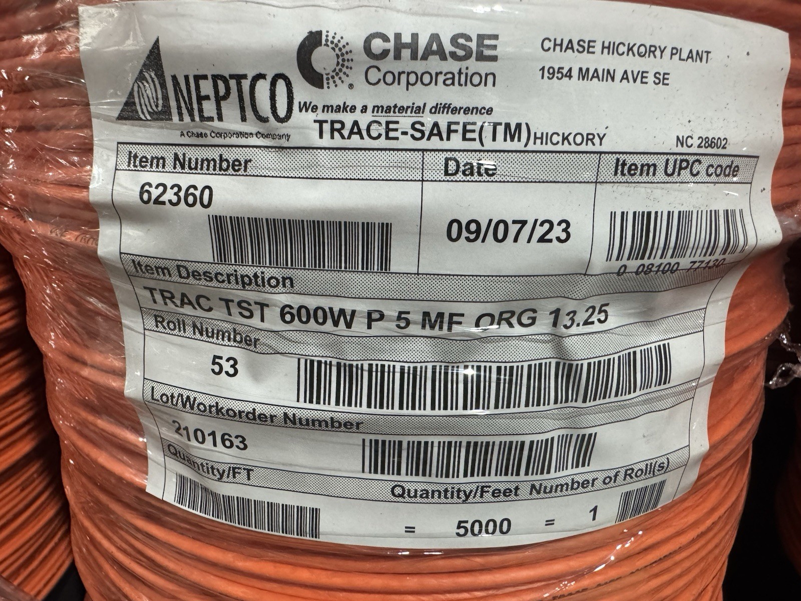 NEPTCO WIRE TRAC TST 600W P 5 MF ORG 13.25 TRACE SAFE TRACER WIRE (5000FT)