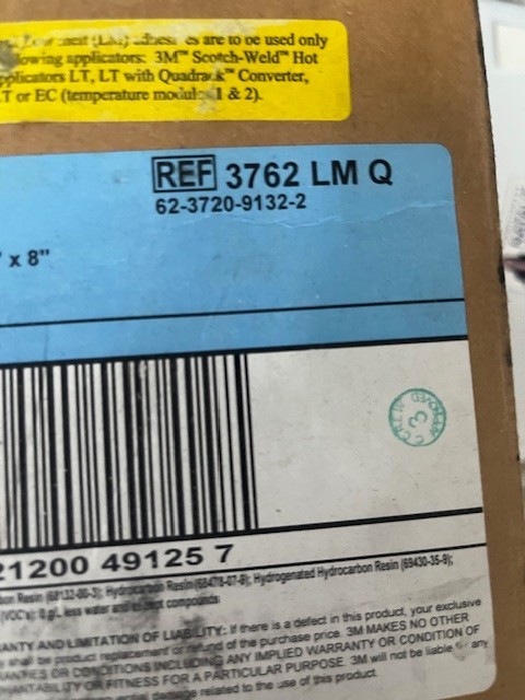 3M Hot Melt Adhesive 3762 LM Q Scotch-Weld (Full Case) 5/8″ X 8″