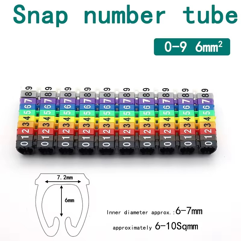 150/100Pcs Cable Markers Colourful C-Type Marker Number Tag Label for 2-3Mm Wire
