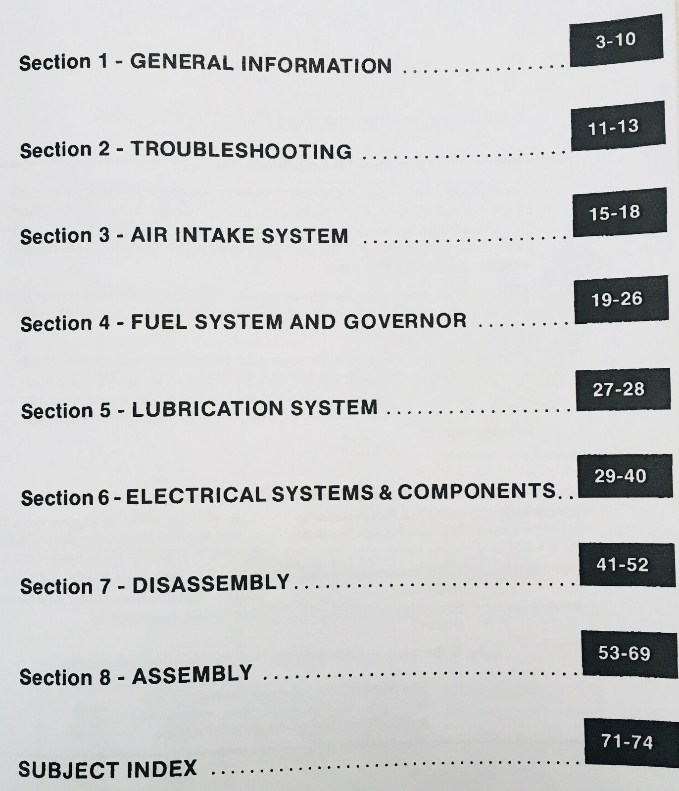 Cub Cadet 782 Chassis Garden Tractor Kohler Kt17 Series Ii Engine Service Manual