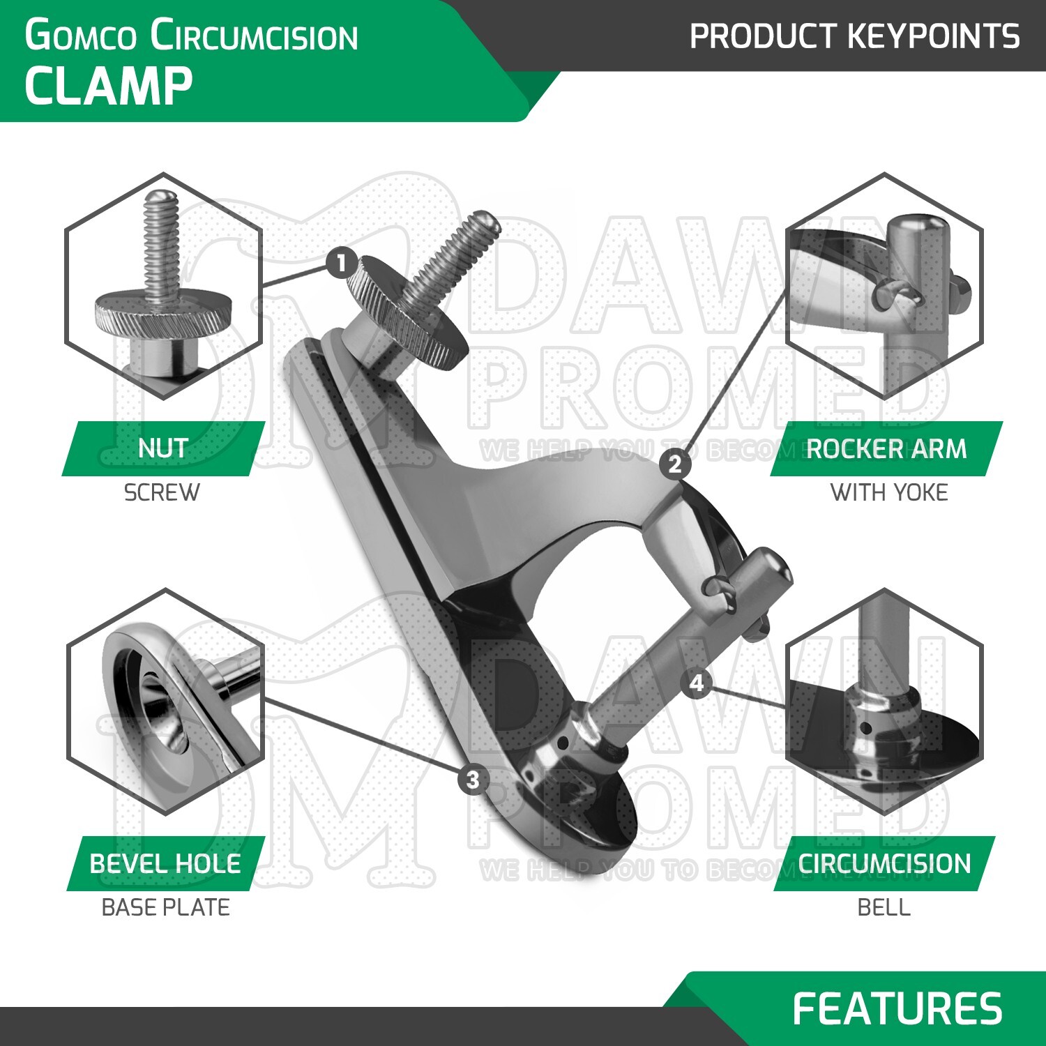 Gomco Circumcision Clamp 3.2 cm Children Boys Urology Surgical Inst German Grade