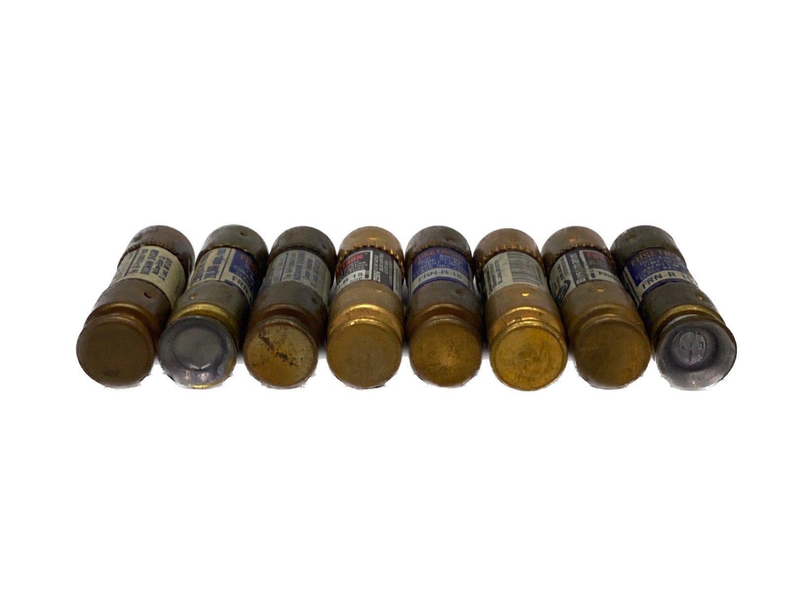 (8) NOS Bussmann 15A 250V Class RK5 Time Delay Current Limiting Fuses FRN-R-15