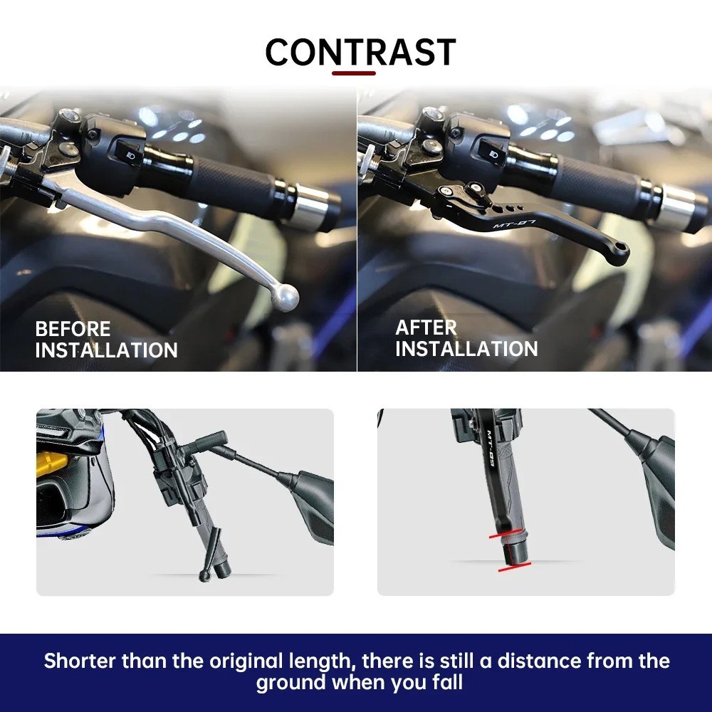 2025 Short Brake Clutch Lever For YAMAHA MT-07 MT07 MT-09 MT09 Tracer