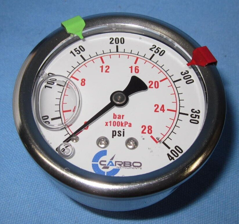CARBO Instruments 2 1-2 Pressure Gauge Stainless Steel Case Chrome Plated