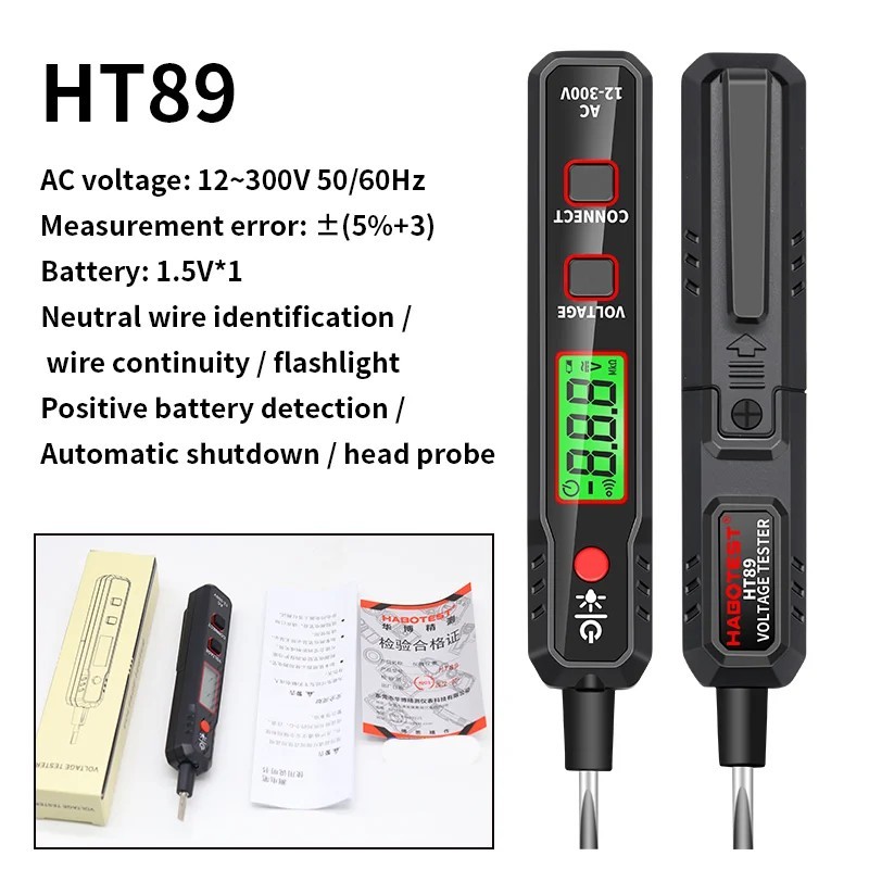 HT89 Voltage Electric Tester Volt Detector Test Pen AC DC 110-220V
