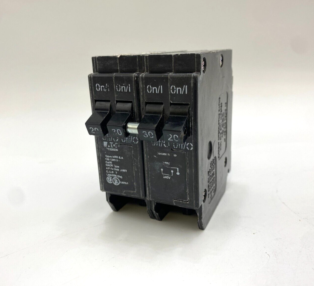 Eaton BRD22030 Plug-In Circuit Breaker 20A/30A 120/240V 2/4P 1PH BRD 20/30 AMP