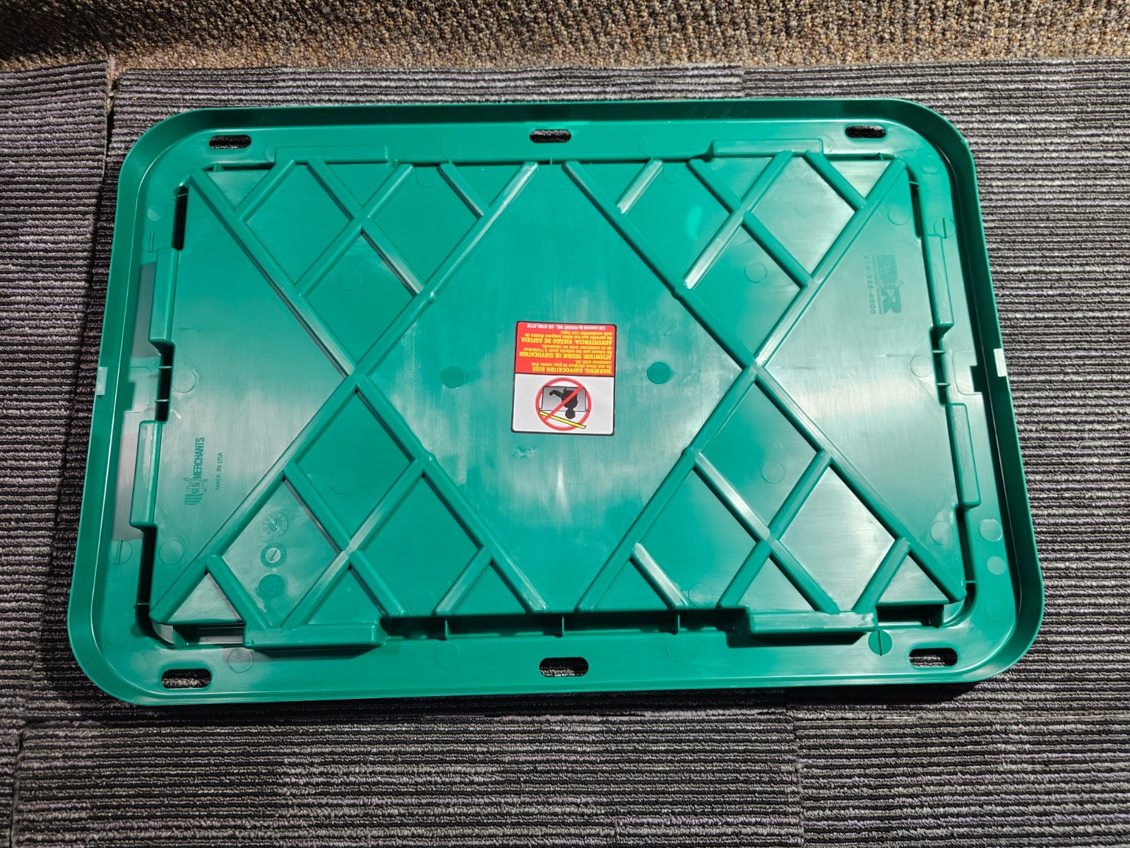 (QTY 2) Greenmade 30-in. x 20-in. Green Snap Lock LID For 27 Gallon Storage Box