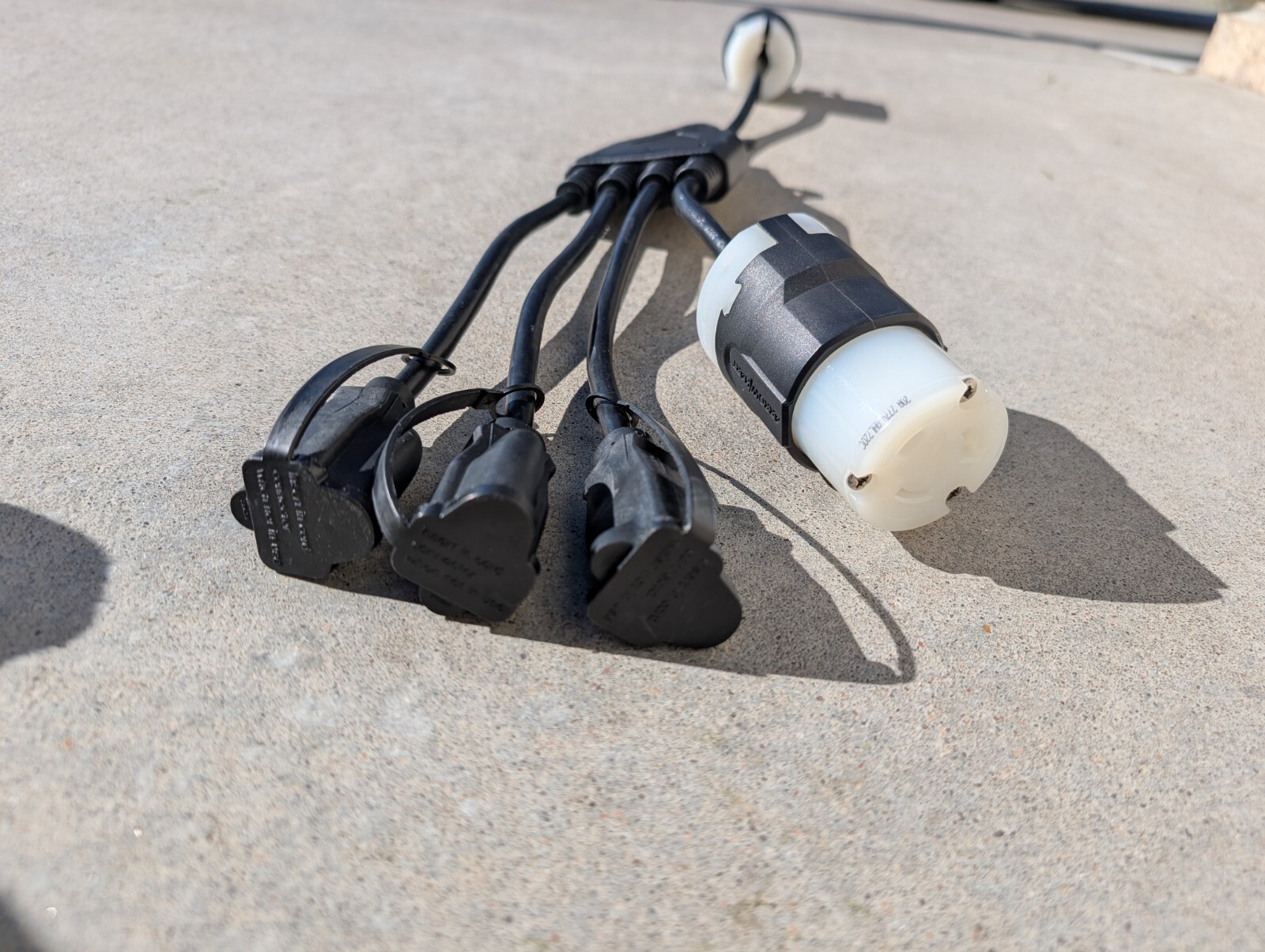 24 inch 1 to 4 Outlet Locomotive Refrigerator Adapter Splitter Cable Plug Cord